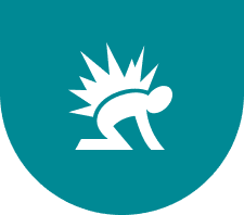 White silhouette of person with back pain.
